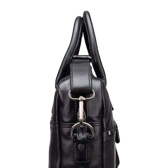 Деловая сумка Dr.Koffer из натуральной кожи черная