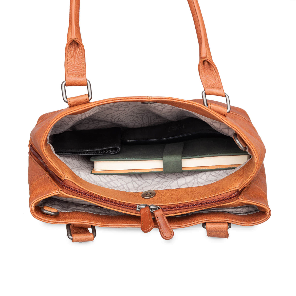 Женская сумка Dr.Koffer из натуральной кожи светло-коричневая