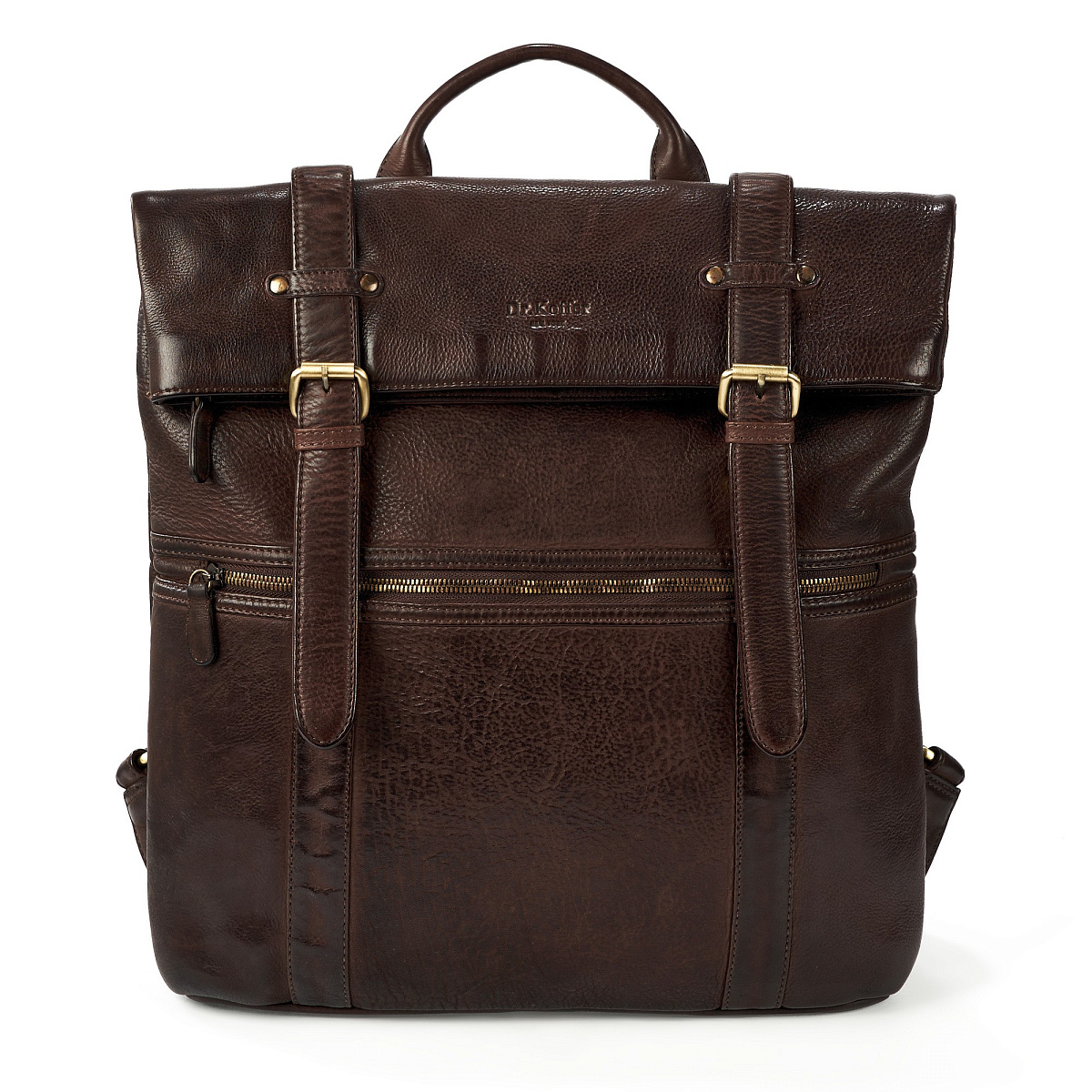 Рюкзак Dr.Koffer из натуральной кожи темно-коричневый