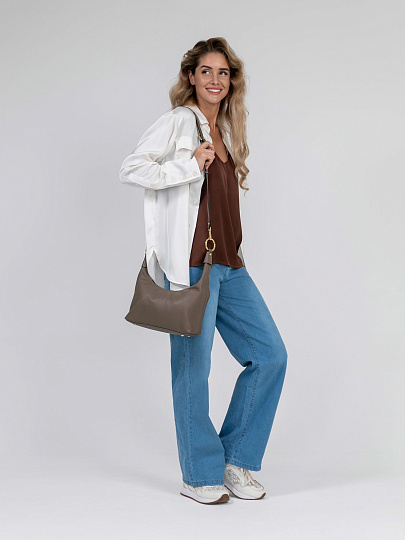 Женская сумка Dr.Koffer из натуральной кожи светло-бежевая