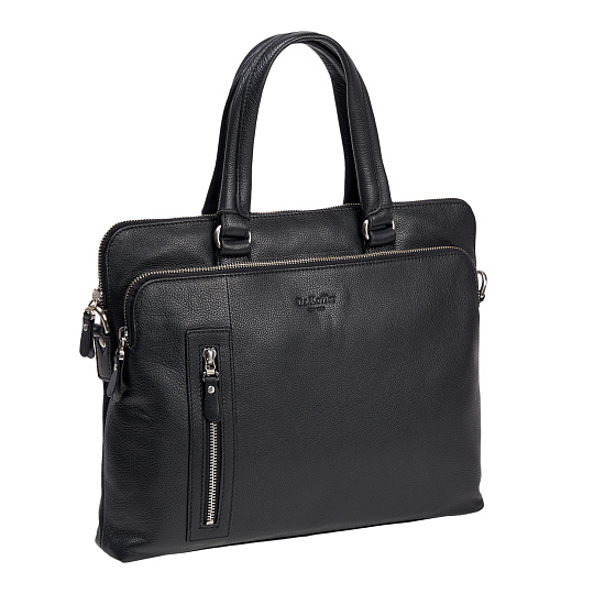 Деловая сумка Dr.Koffer из натуральной кожи черная