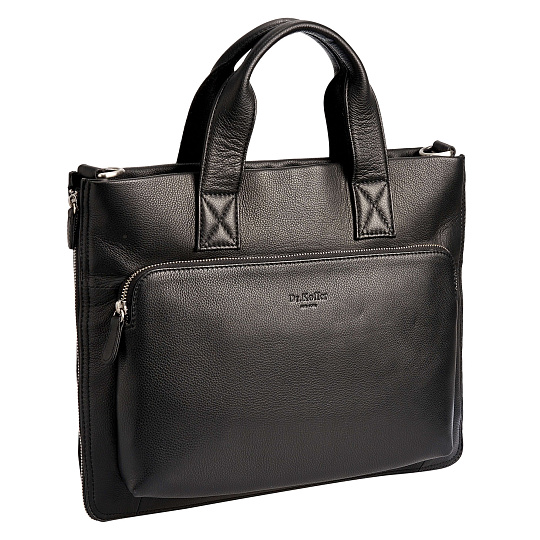 Деловая сумка Dr.Koffer из натуральной кожи черная