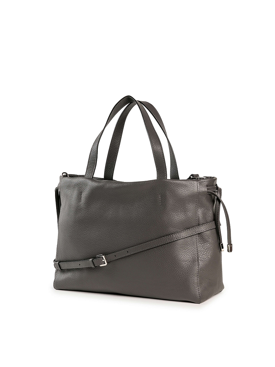 Женская сумка Dr. Koffer из натуральной кожи серая