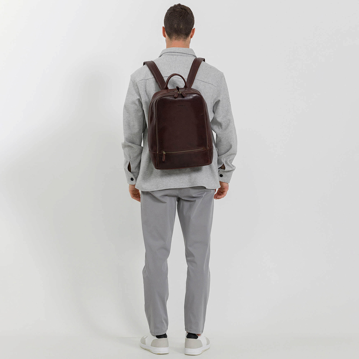 Рюкзак Dr.Koffer из натуральной кожи темно-коричневый