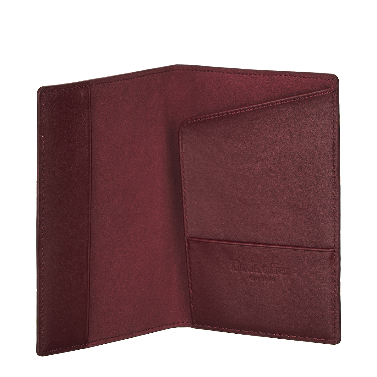 Обложка для паспорта Dr.Koffer из натуральной кожи бордо