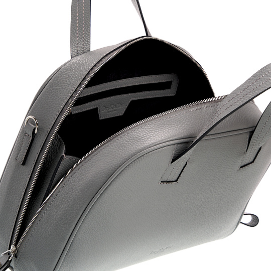 Женская сумка Dr. Koffer из натуральной кожи серебристая