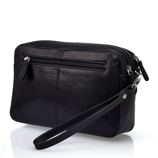 Сумка барсетка из натуральной кожи Dr. Koffer черная