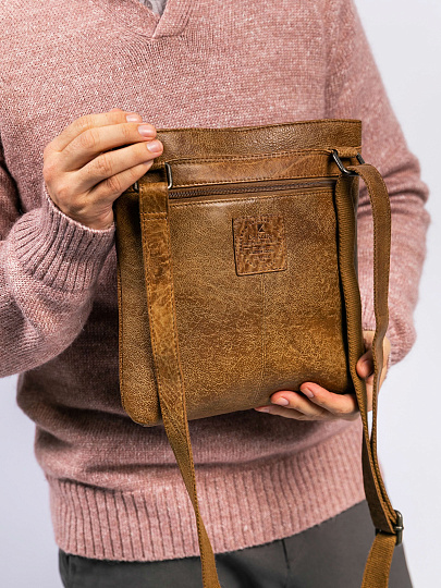 Сумка через плечо Dr. Koffer из натуральной кожи коричневая