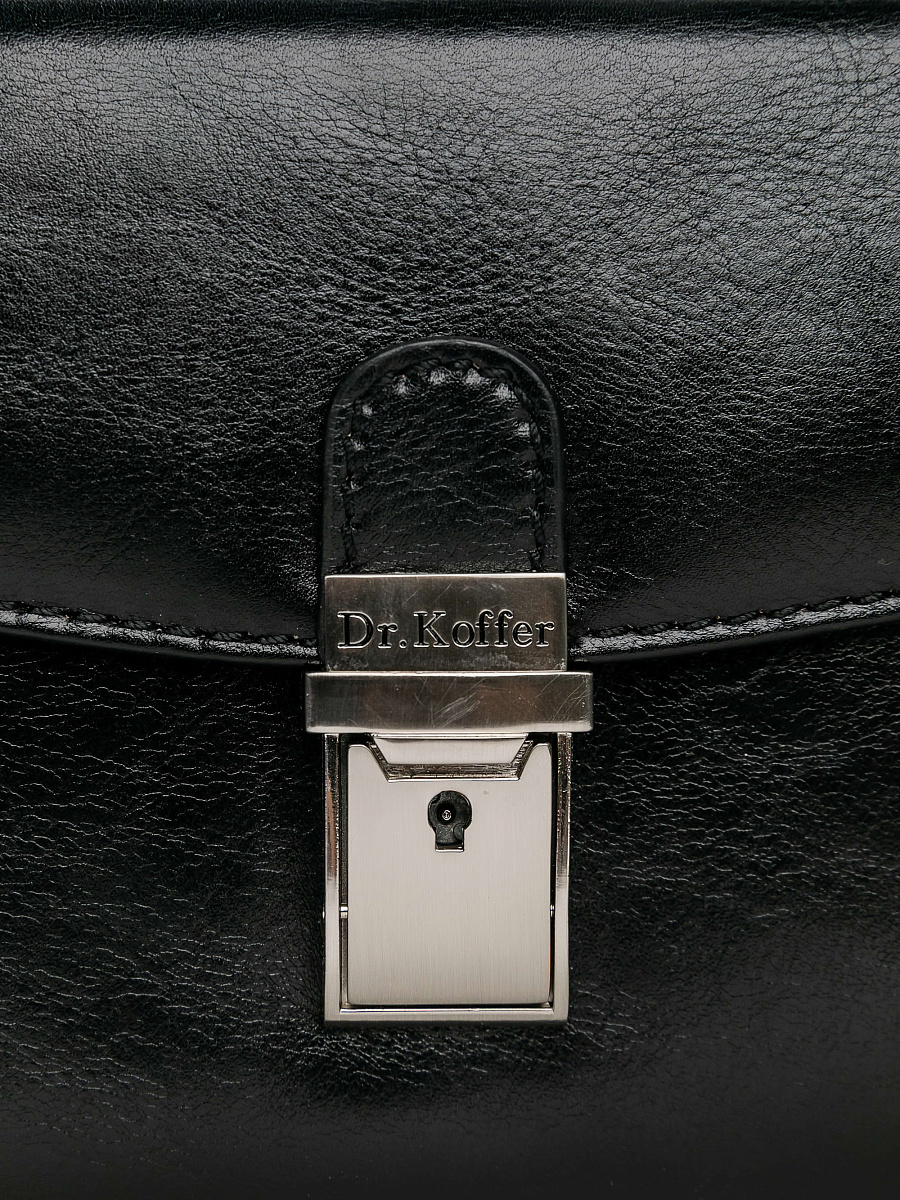 Сумка барсетка из натуральной кожи Dr. Koffer черная