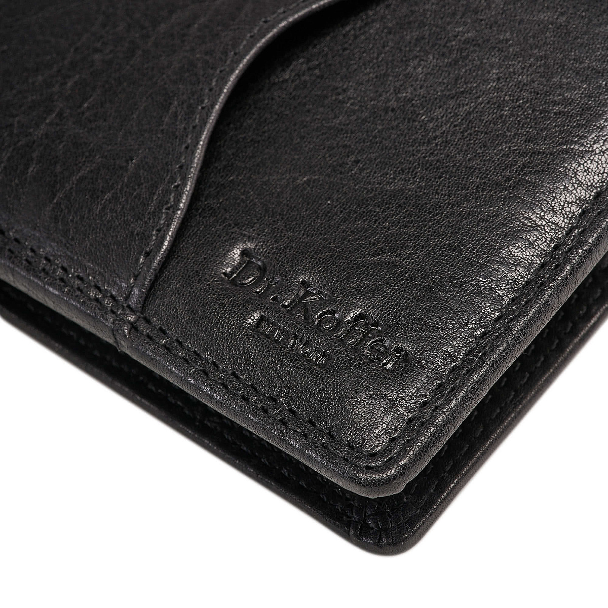 Зажим для денег Dr.Koffer из натуральной кожи черный