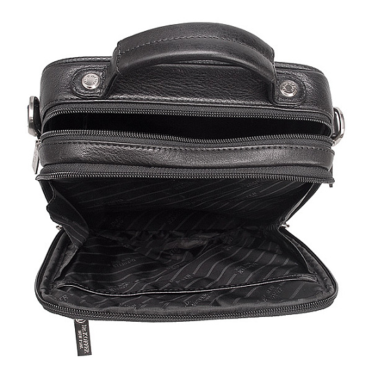 Черная мужская сумка для документов со съемным плечевым ремнем Dr.Koffer B402251-02-04