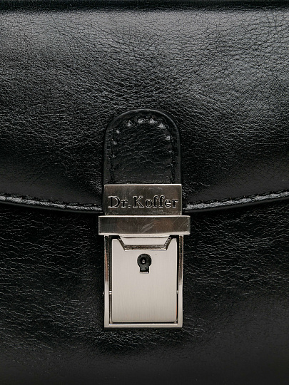 Сумка барсетка из натуральной кожи Dr. Koffer черная