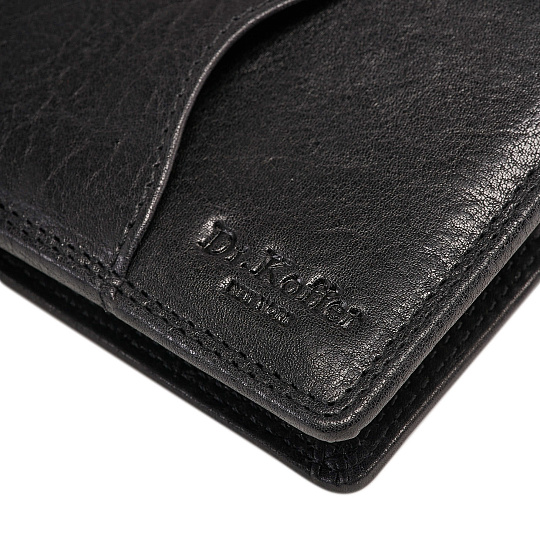 Зажим для денег Dr.Koffer из натуральной кожи черный