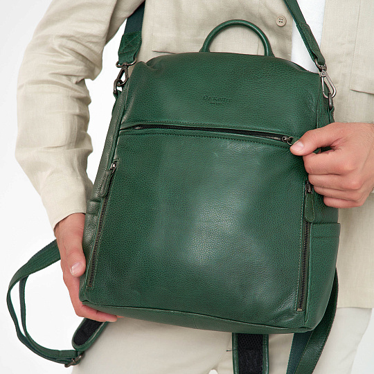 Рюкзак Dr.Koffer из натуральной кожи зеленый