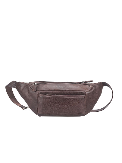 Сумка на пояс Dr. Koffer из натуральной кожи коричневая