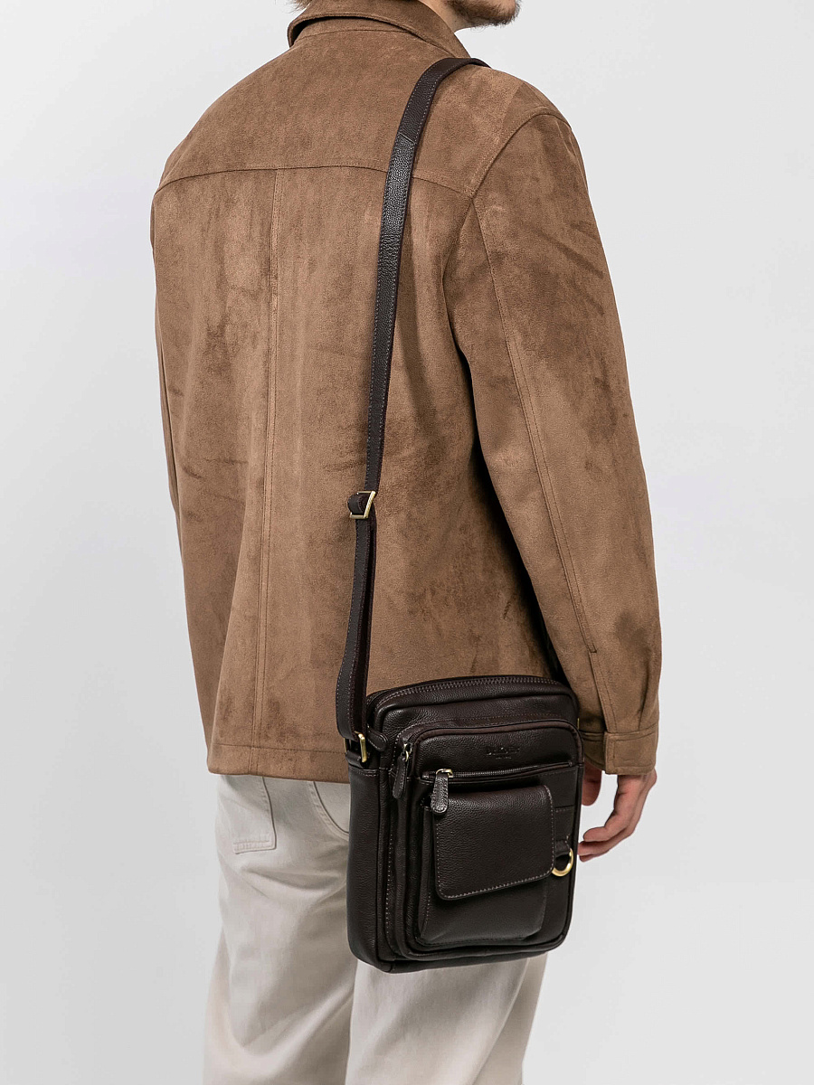 Сумка через плечо Dr.Koffer из натуральной кожи коричневая