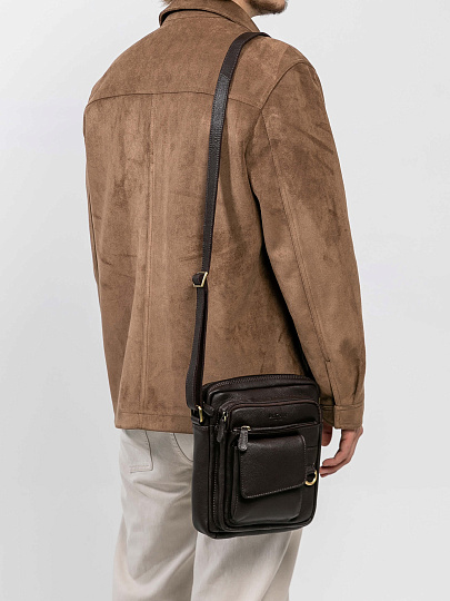 Сумка через плечо Dr.Koffer из натуральной кожи коричневая