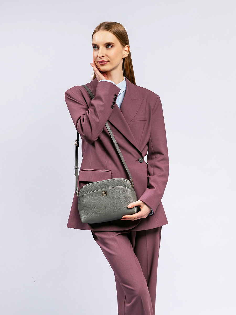 Женская сумка Dr. Koffer из натуральной кожи серая