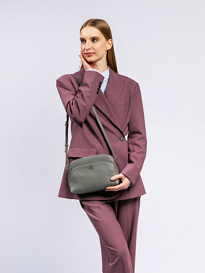 Женская сумка Dr. Koffer из натуральной кожи серая