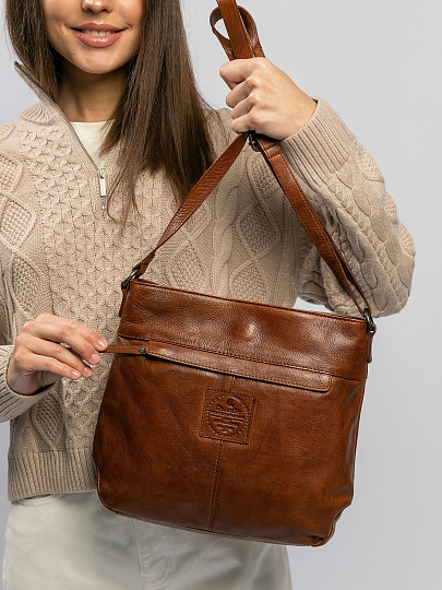 Сумка через плечо Dr.Koffer из натуральной кожи коричневая