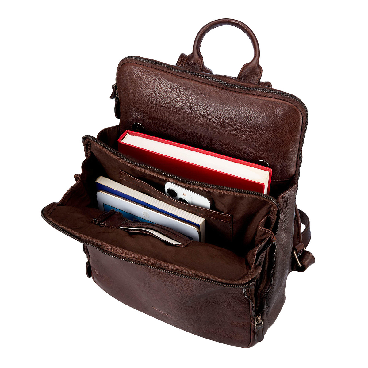 Рюкзак Dr.Koffer из натуральной кожи темно-коричневый