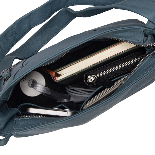 Женская сумка Dr.Koffer из натуральной кожи голубая