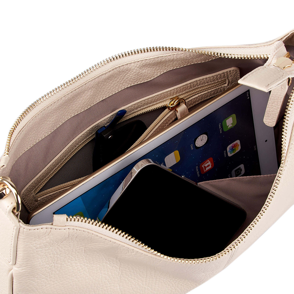 Женская сумка  Dr. Koffer из натуральной кожи бежевая