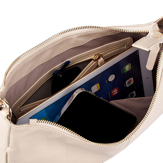 Женская сумка  Dr. Koffer из натуральной кожи бежевая