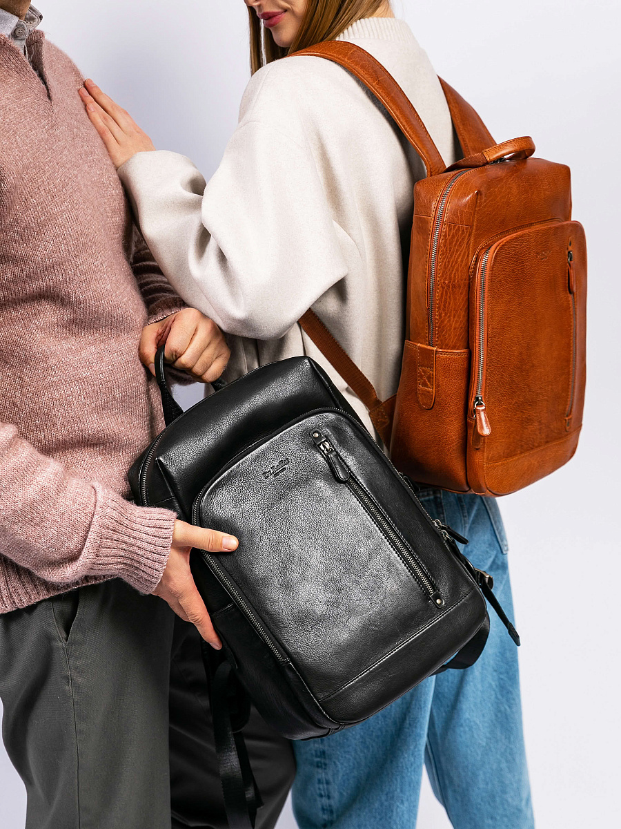 Рюкзак Dr. Koffer из натуральной кожи черный