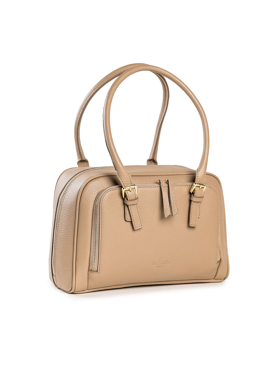 Женская сумка Dr. Koffer из натуральной кожи бежевая
