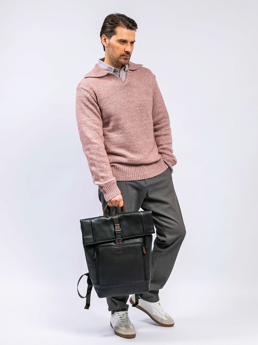 Рюкзак Dr. Koffer из натуральной кожи черный