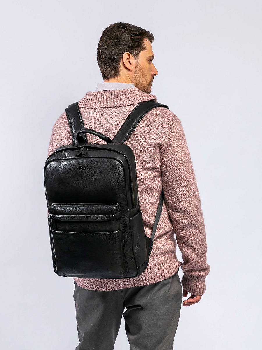 Рюкзак Dr. Koffer из натуральной кожи черный