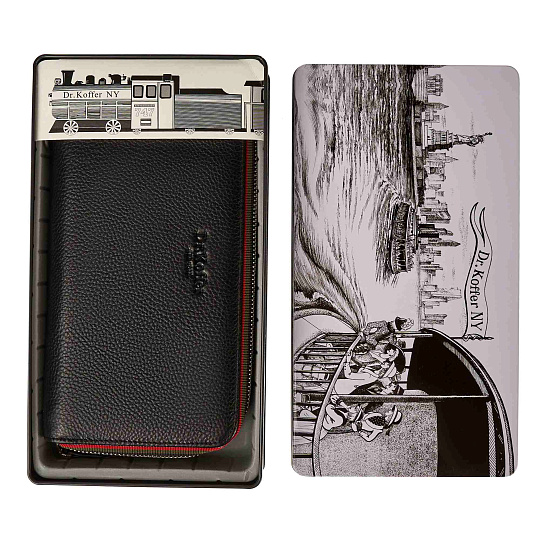 Портмоне Dr.Koffer из натуральной кожи черное
