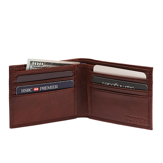 Портмоне Dr.Koffer из натуральной кожи светло-коричневое