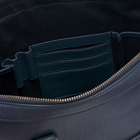 Деловая сумка Dr.Koffer из натуральной кожи синяя