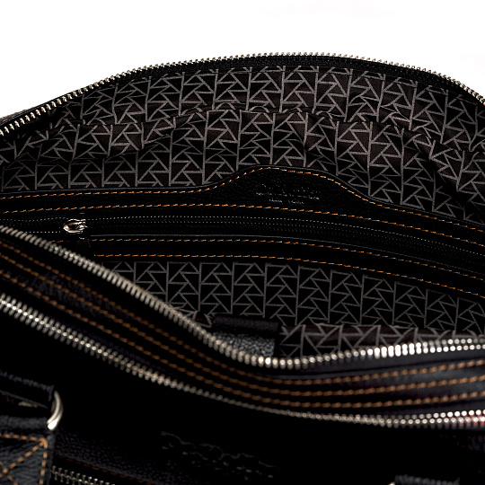 Деловая сумка Dr.Koffer из натуральной кожи черная