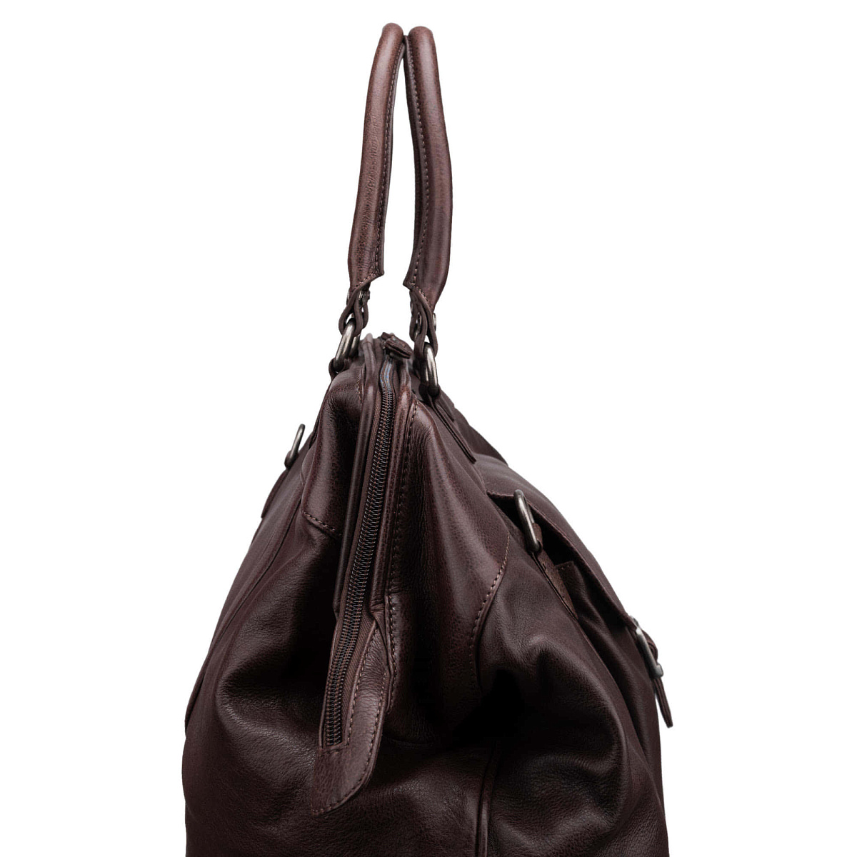 Сумка дорожная Dr.Koffer из натуральной кожи коричневая