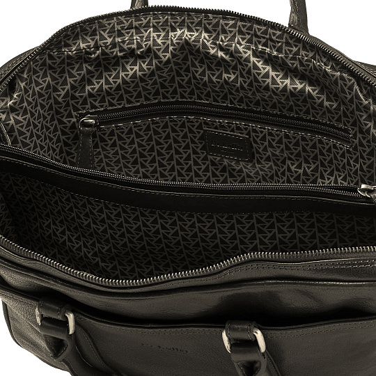 Деловая сумка Dr.Koffer из натуральной кожи черная