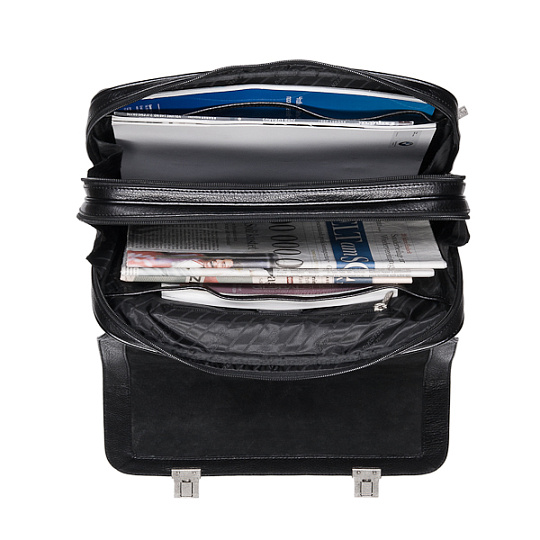 Портфель Dr.Koffer из натуральной кожи черный