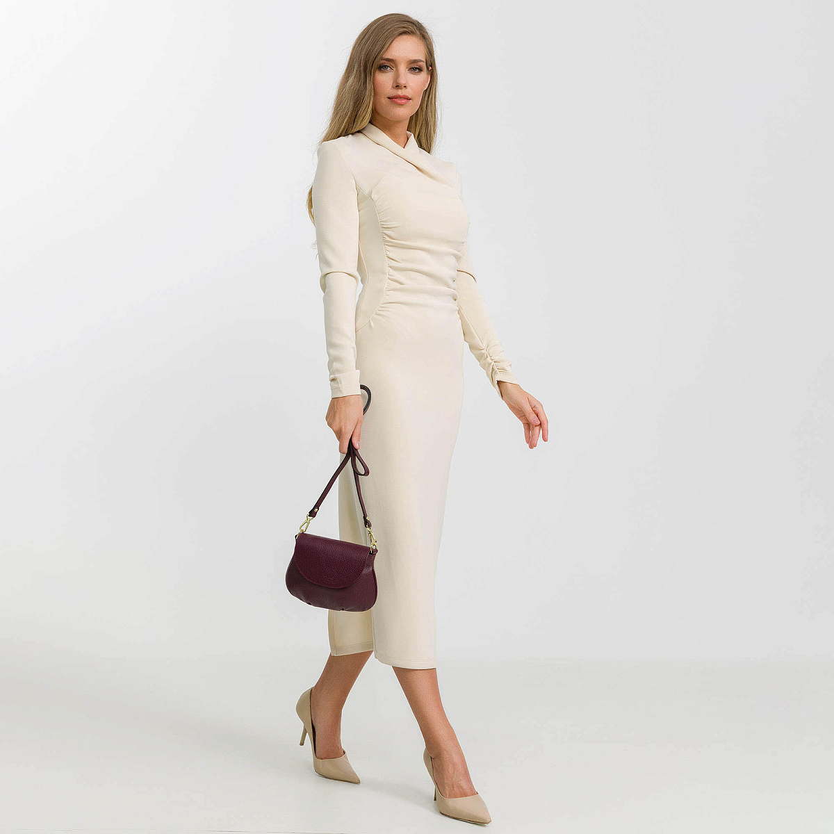 Женская сумка Dr. Koffer из натуральной кожи бордовая