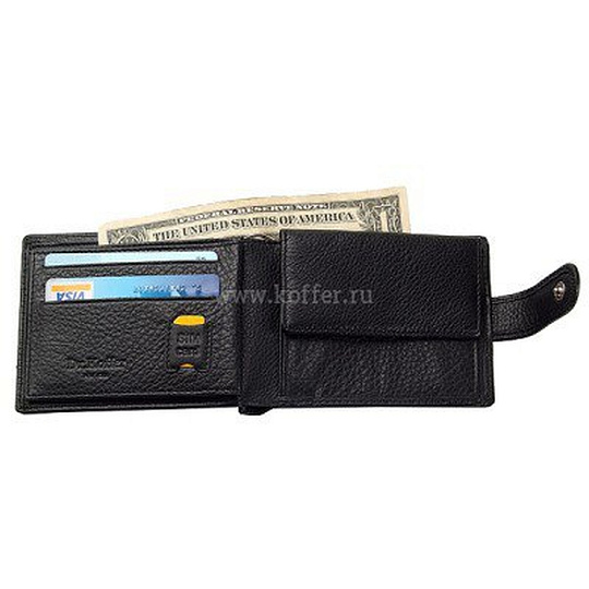 Портмоне Dr.Koffer из натуральной кожи черное