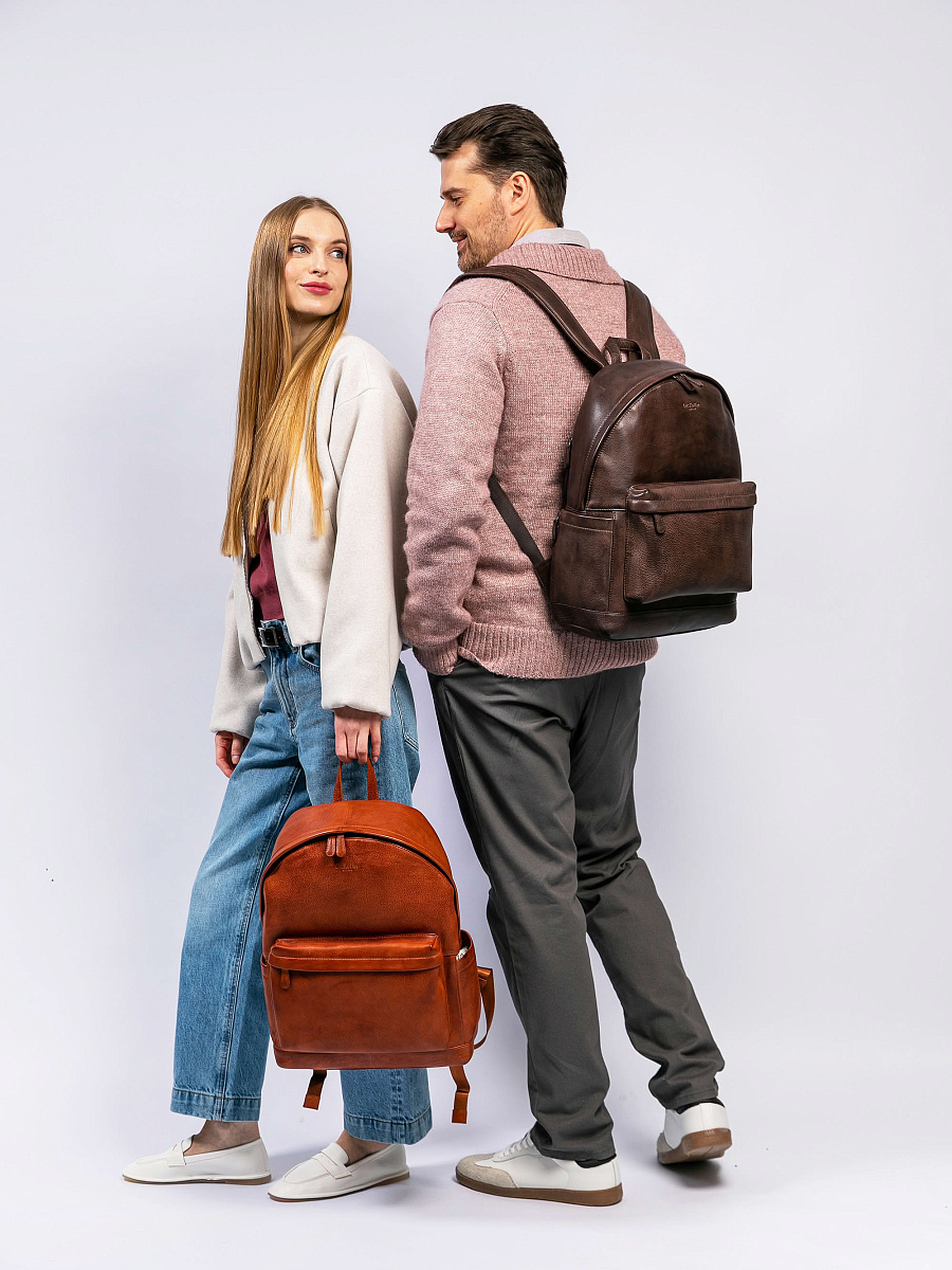 Рюкзак Dr. Koffer из натуральной кожи коричневый