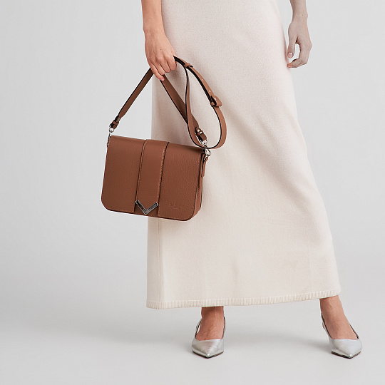 Женская сумка Dr.Koffer из натуральной кожи коричневая