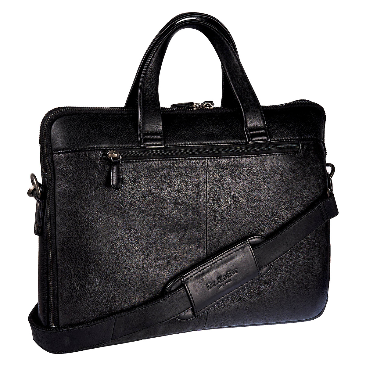 Деловая сумка Dr.Koffer из натуральной кожи черная