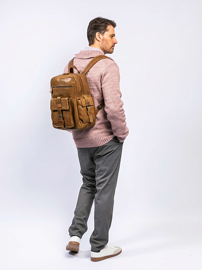 Рюкзак Dr. Koffer из натуральной кожи коричневый