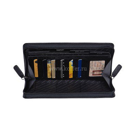 Портмоне Dr.Koffer из натуральной кожи черное