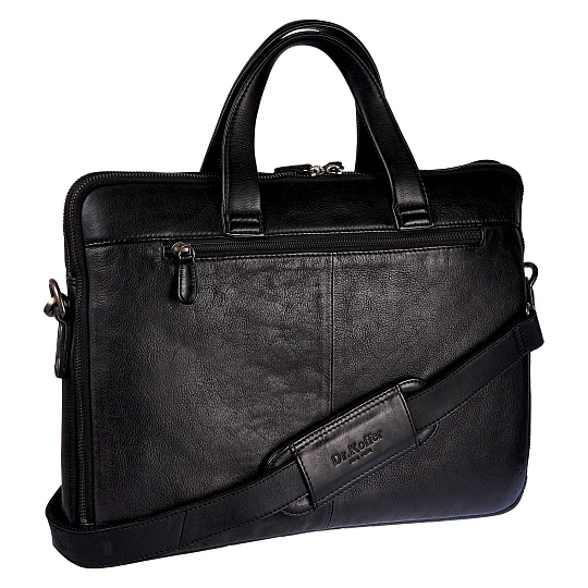 Деловая сумка Dr.Koffer из натуральной кожи черная