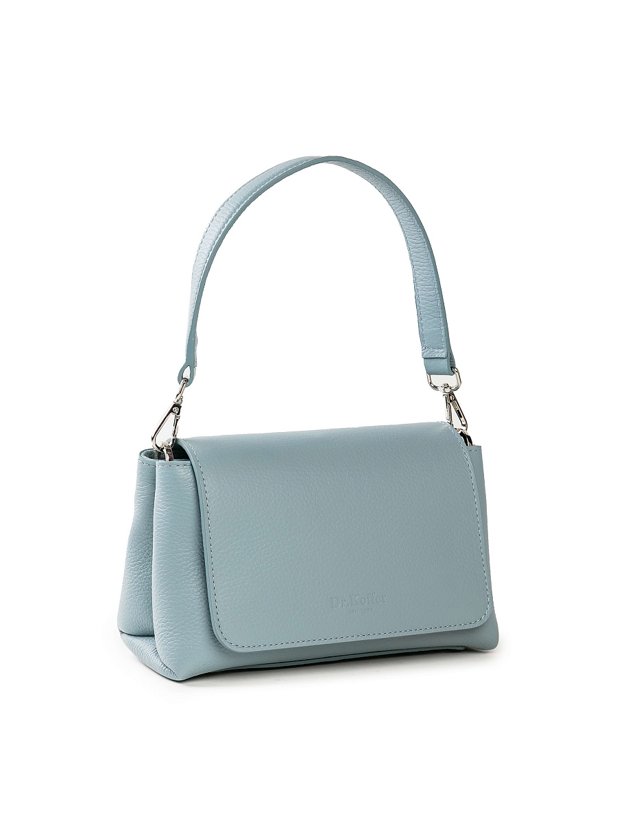 Женская сумка Dr. Koffer из натуральной кожи голубая