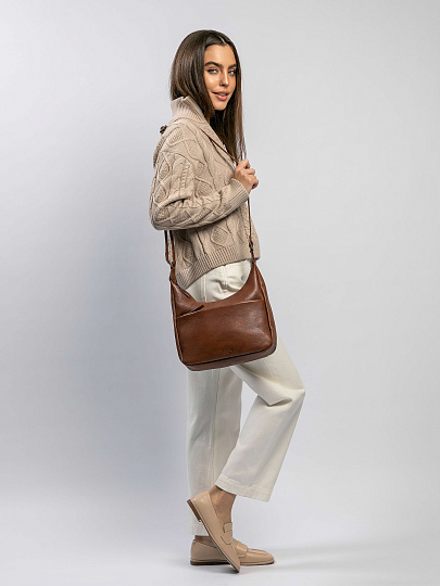 Женская сумка Dr.Koffer из натуральной кожи коричневая