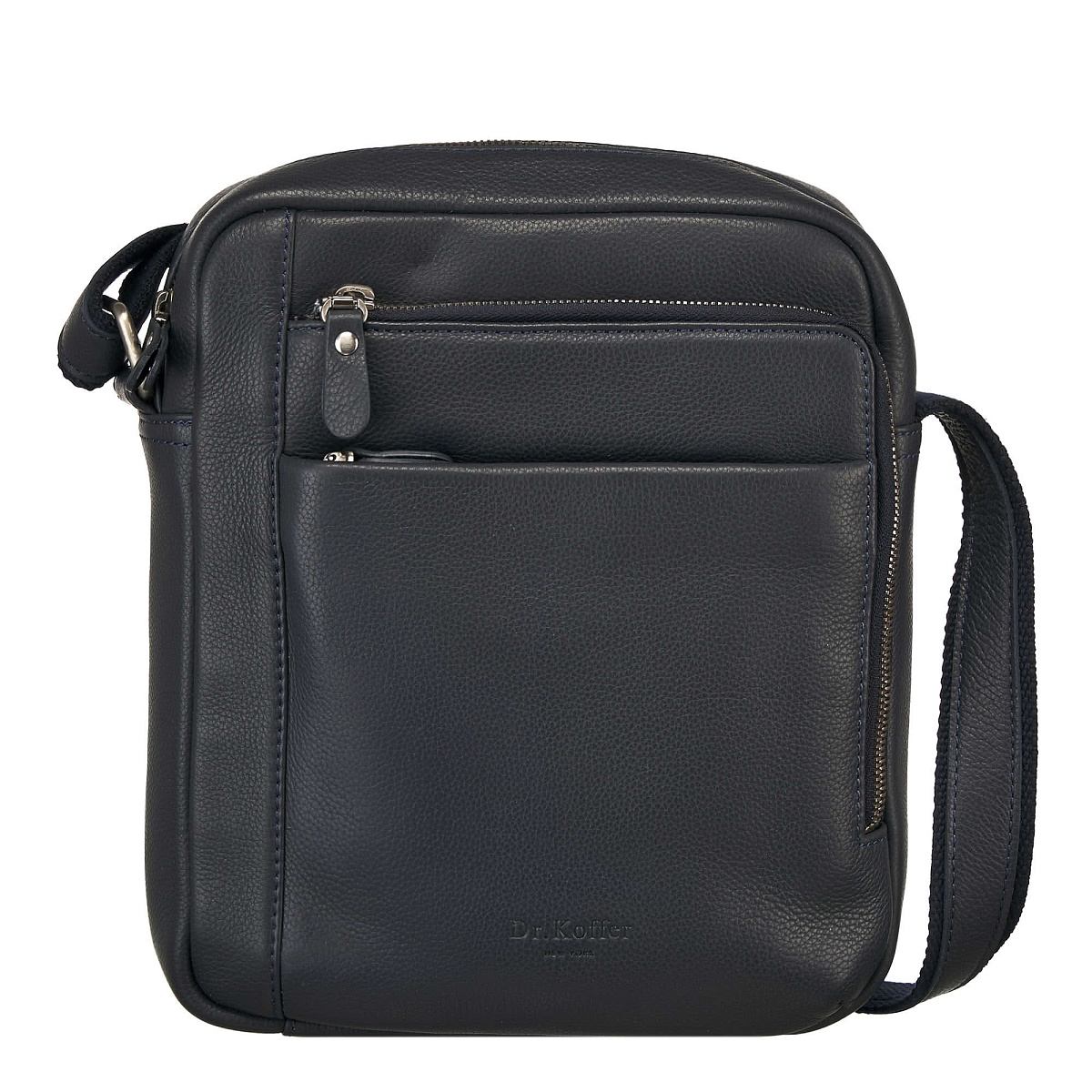 Сумка через плечо Dr.Koffer из натуральной кожи синяя